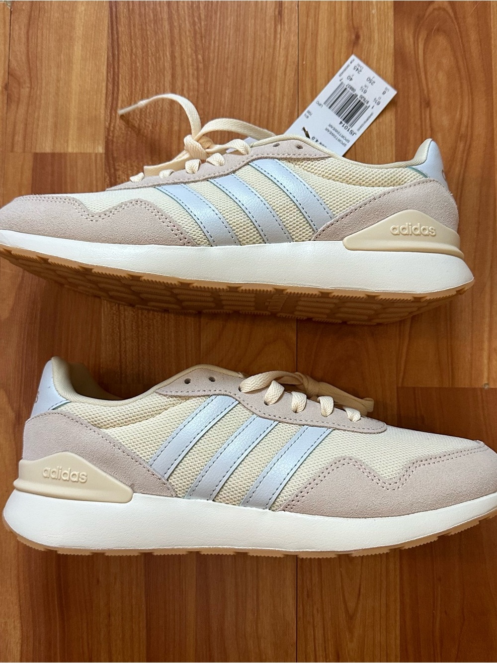 adidas Women's Low-Profile Sneakers in Cream and Light Blue